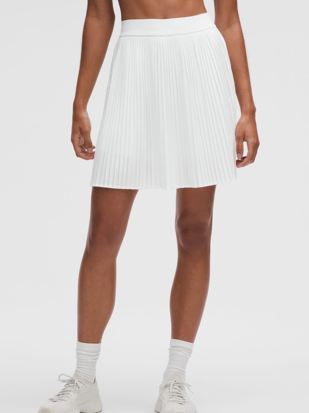 Lululemon Pleated HR Knee-Length Tennis Skirt, White, Size Small
